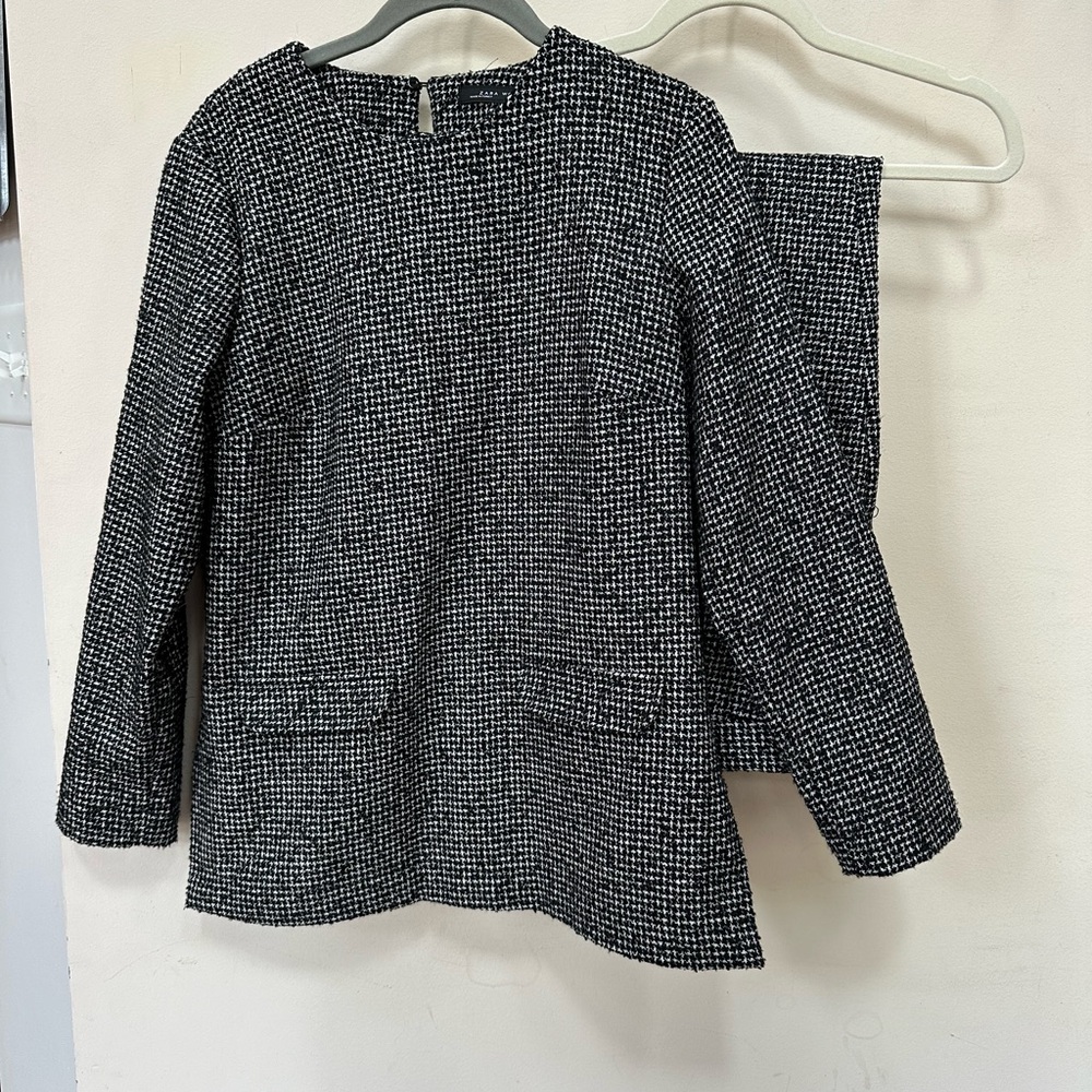 Zara Black & White Tweed Pantsuit NWOT